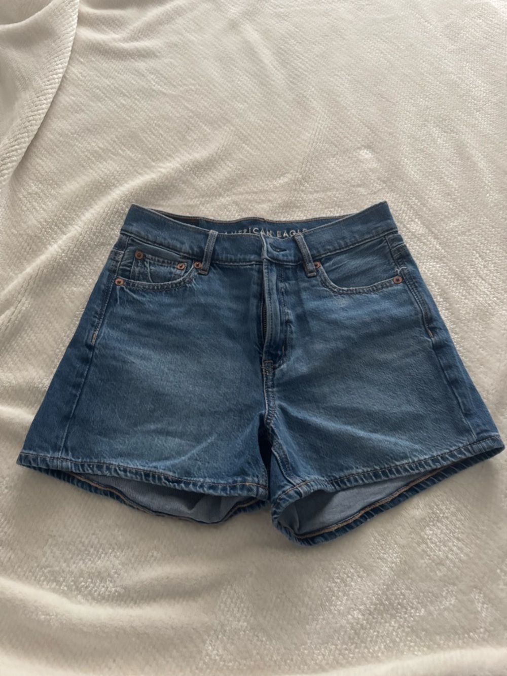 American Eagle Outfitters Mid-Rise Blue Denim Shorts